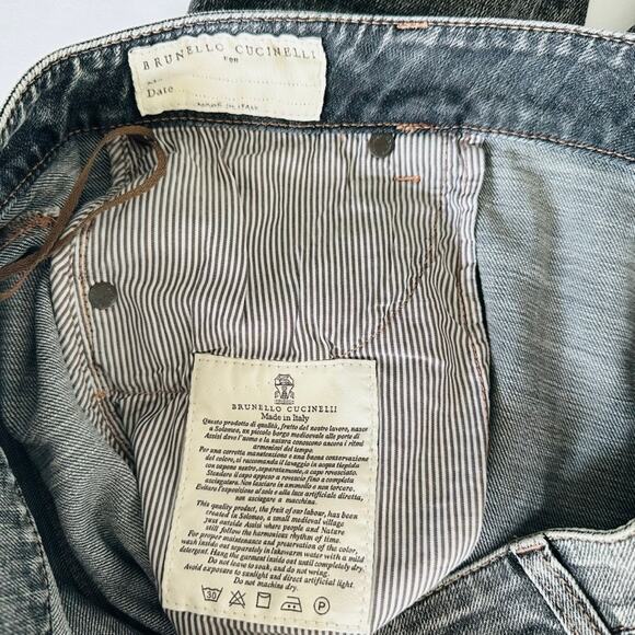 Brunello Cucinelli High Waisted Skinny Jeans Dark Grey Denim Size 46 US 10 - Picture 5 of 9